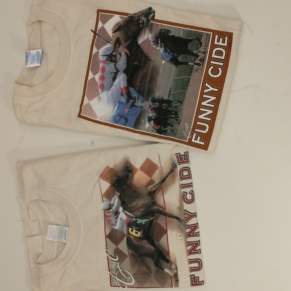 Horse Racing Vintage Y2K T Shirt Pair David Harmon Track Photographer Nat Cotton